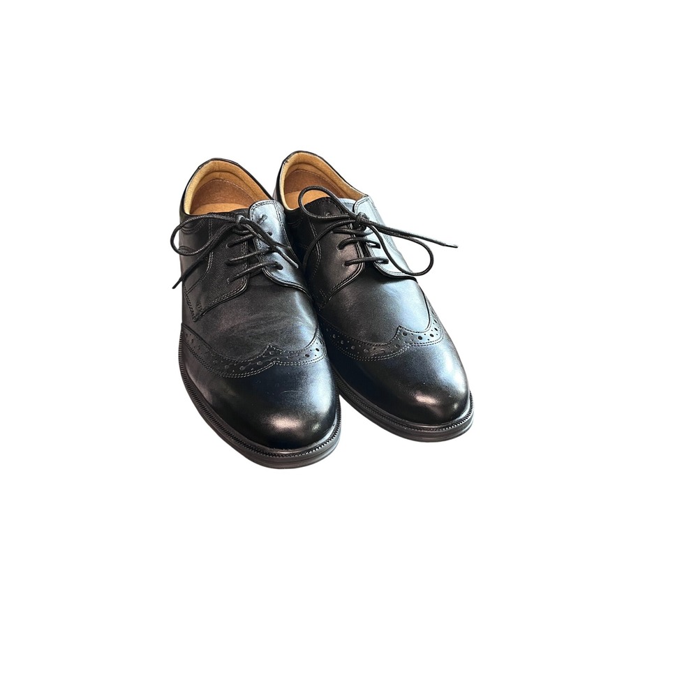 Florsheim Mens Portfolio Wingtip Oxford Black Leather Dress Shoes 9 D